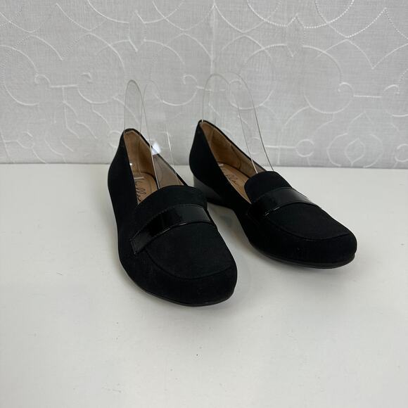 Abella Desiree Women’s Shoes Size 7.5 Black Wedge Slip-On Round Toe Loafers NEW - Picture 4 of 10